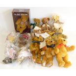 Nine Deans teddy bears, a Gund bear and four Merry Thoughts teddy bears Condition reports are not