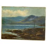 H.Hadfield Cubley in Brodick Bay Isle of Arran oil on canvas dated 1918 Condition reports are not