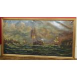 Fransisco Paya Sanchis (1882-1967), Harbour scene with various shipping, large framed oil painting