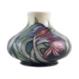 Moorcroft Collectors Club 2004 vase, decorated with Saffron Crocus pattern after Emma Bossons,