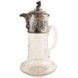Victorian silver and glass claret jug