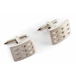 Pair of gent's diamond set 9ct white gold cufflinks