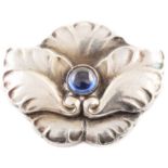 Georg Jensen leaf and berry silver brooch