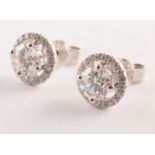 Pair of diamond 18ct white gold stud earrings