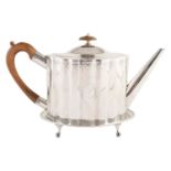 Georgian silver teapot on stand