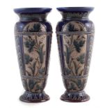 Pair of Doulton Lambeth stoneware vases