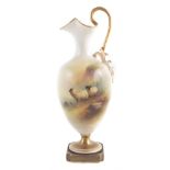 Royal Worcester ewer signed Barker