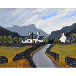 David Barnes, "Snowdonian Cottages", oil.