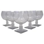 Five Lalique glasses