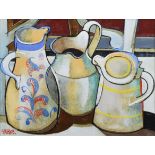 Geoffrey Key, "Three Jugs", oil.