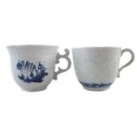 Two Worcester moulded coffee cups circa 1760,