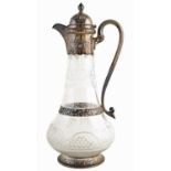 Victorian silver and cut glass claret jug