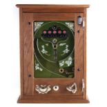 Penny Slot machine possibly by T.W. Flory, with five cups marked 'Check' below a light bulb, above