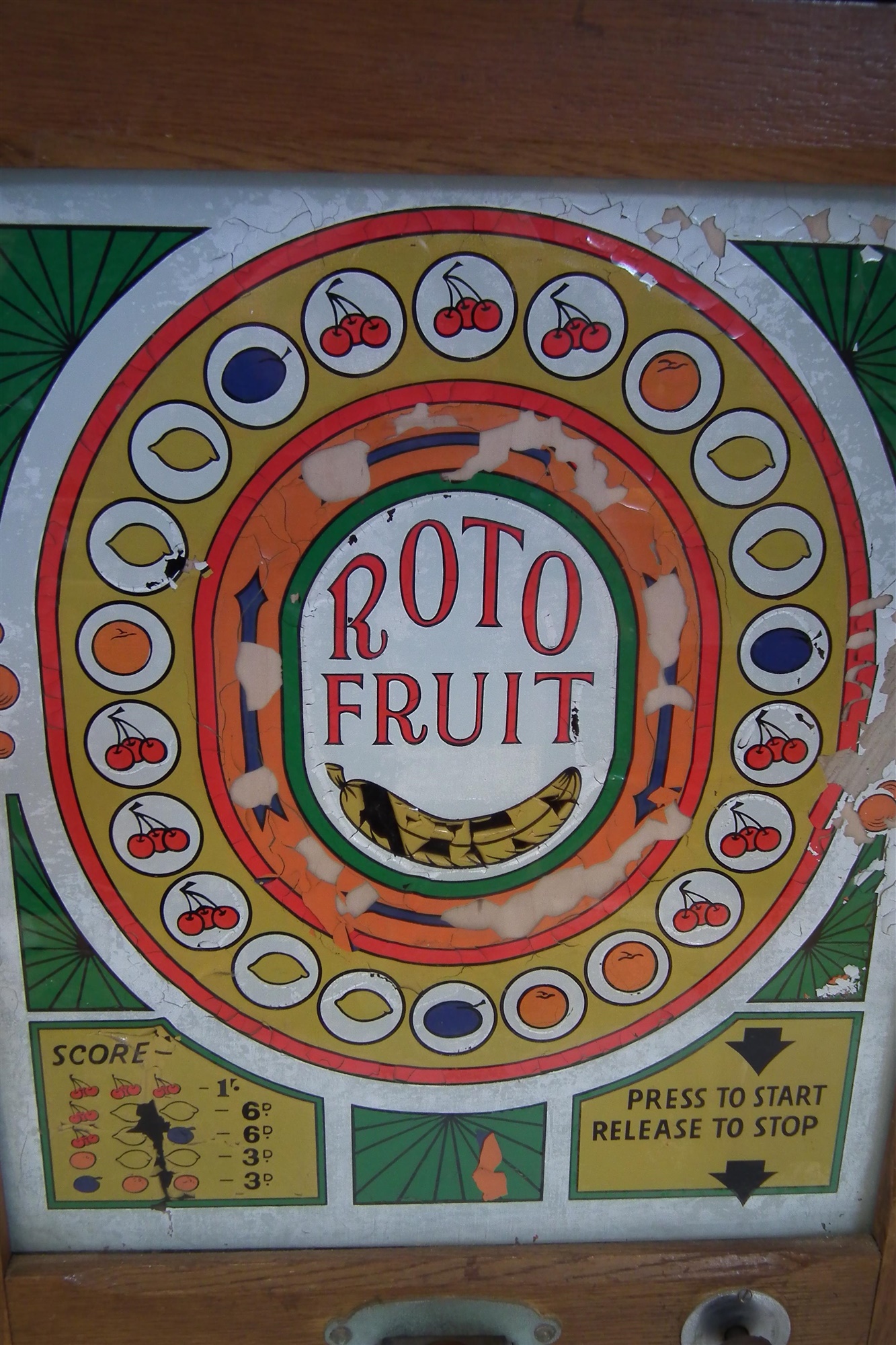 Roto Fruit English electric penny slot machine, with keys for movement and not for cash safe, 75cm - Image 3 of 11