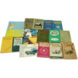 Small box of automobilia books plus R.A.C Key