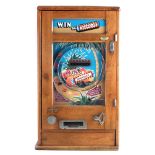 Oliver Whales 'Win Spangles' penny slot pinball machine , with two keys, 81cm high Mechanism not