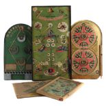 Four vintage Bagatelle board games, to include Poosh-Em-Up Rodeo, with box, Gotham Battle of the
