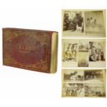 S.M.S. Donau 1894-1895 album with gold embossed red leather binding containing 194 photographs