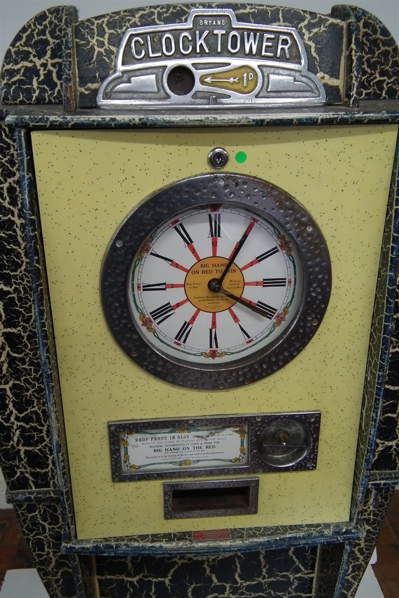 Bryans Clock Tower Quadmatic penny slot machine arcade set, fitted with four clock machines, three - Image 3 of 15