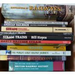 3 books related to trains, "Early British Steam", "Encyclopedia of Railways", "Oxford Companion to