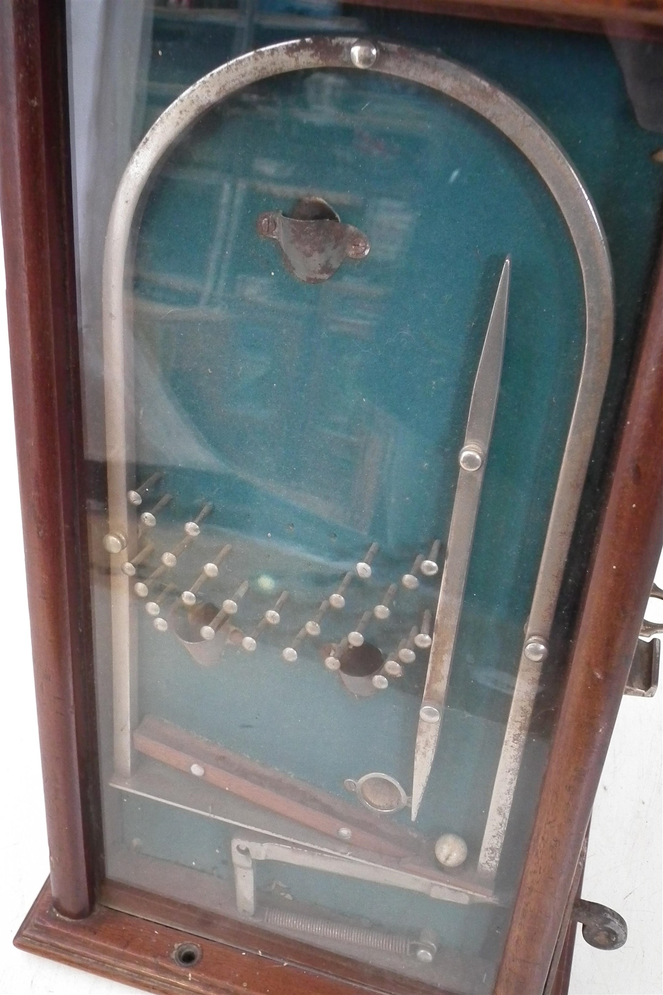 French slot machine, stamped inside A Bessmann, working off a 10c coin, with key, 55cm high - Image 4 of 8