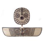 African tribal Bwa Burkina Faso plank mask and one other similar Burkina Faso mask