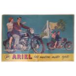 Promotional poster for Ariel Square Four "The Modern Motorcycle, 50cm (20") x 76cm (30").