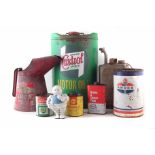 Castrol Motor Oil 5 gallon drum, Shell oil can, plastic Bibendum Michelin Man etc.