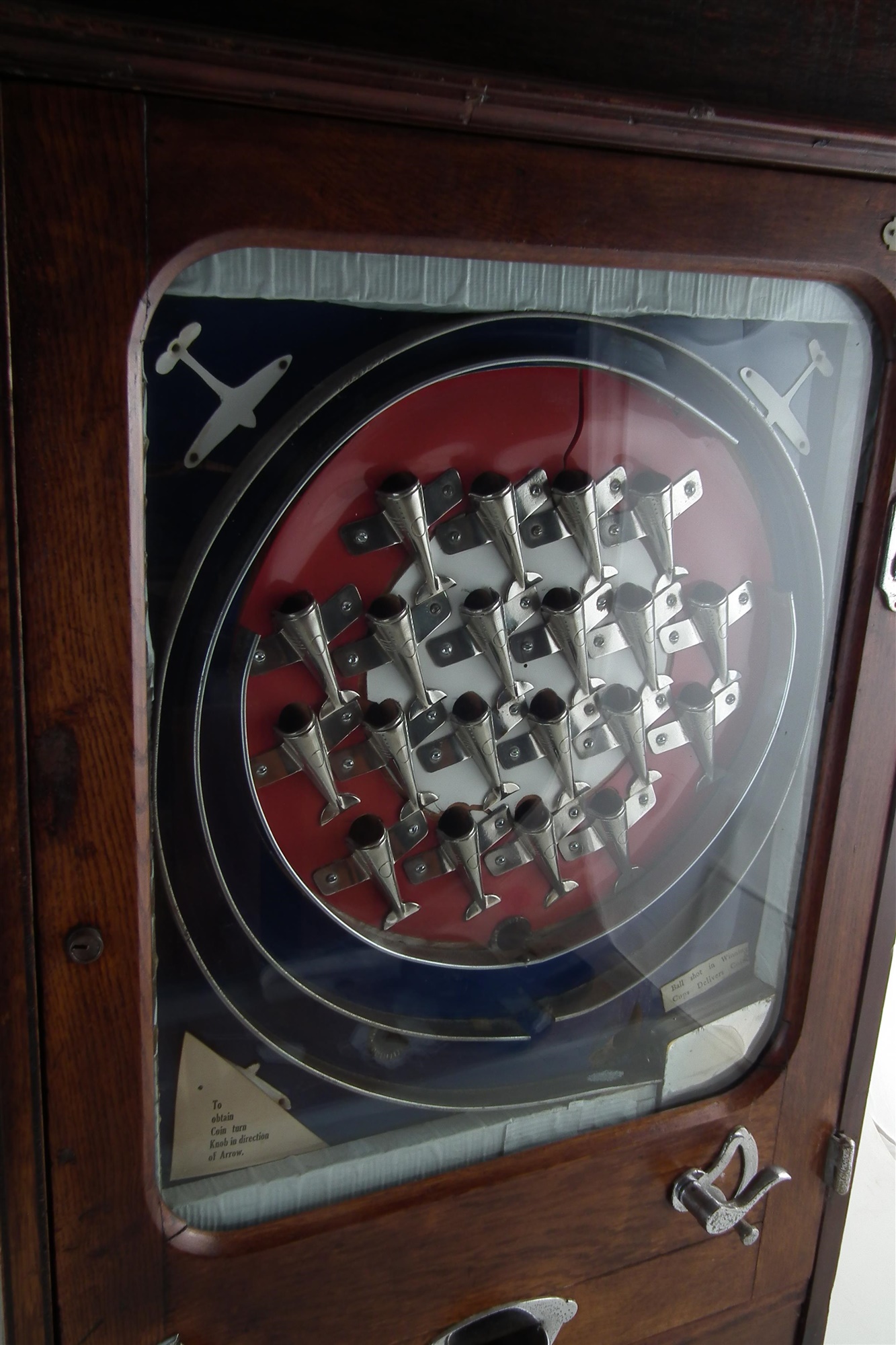 Oliver Whales 'Target for To-Night' penny slot machine, with twenty chromed fighter aircraft cups, - Image 3 of 14