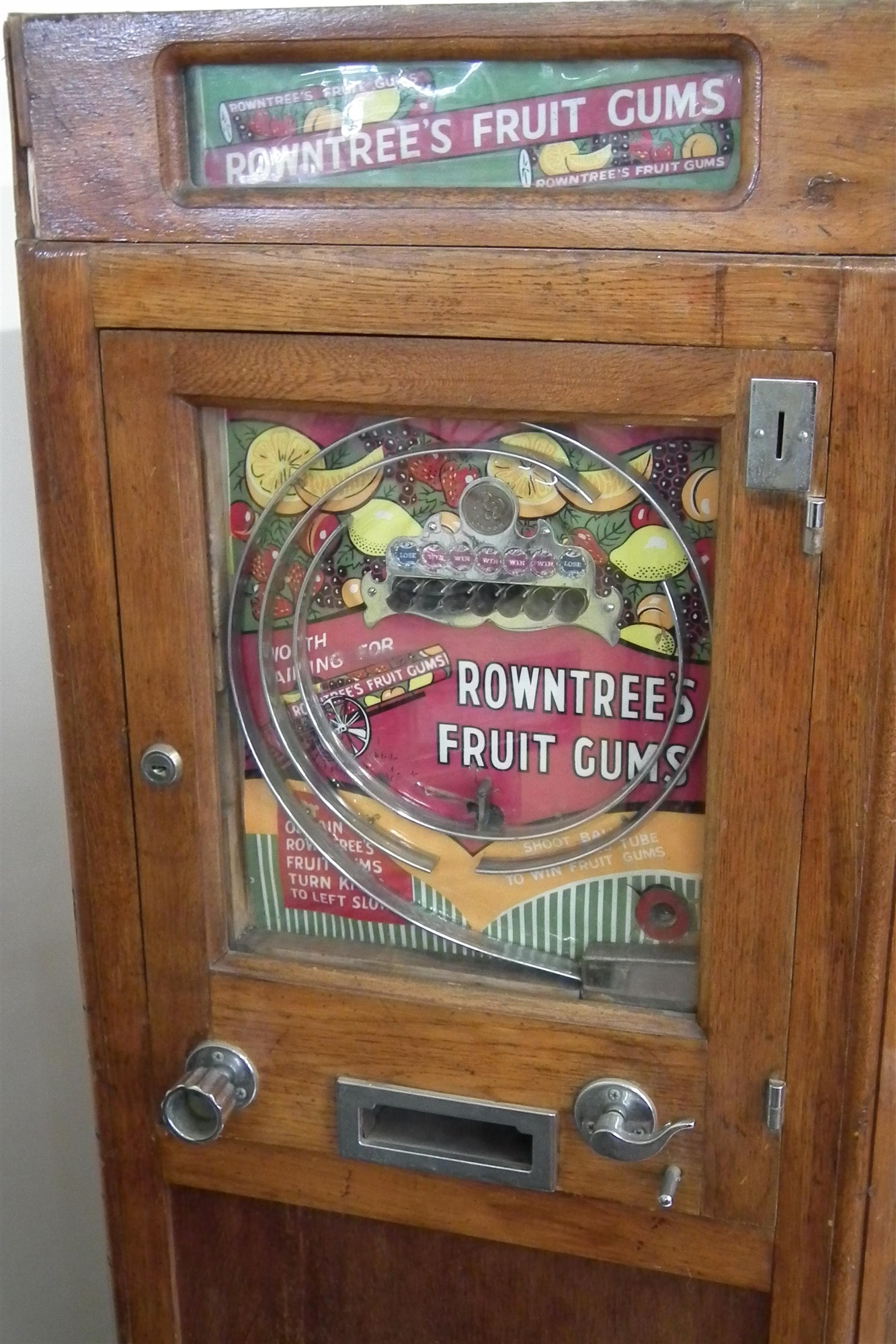 Ruffler and Walker London Triple slot machine in arcade cabinet, to include 'Rowntrees Fruit - Image 2 of 22