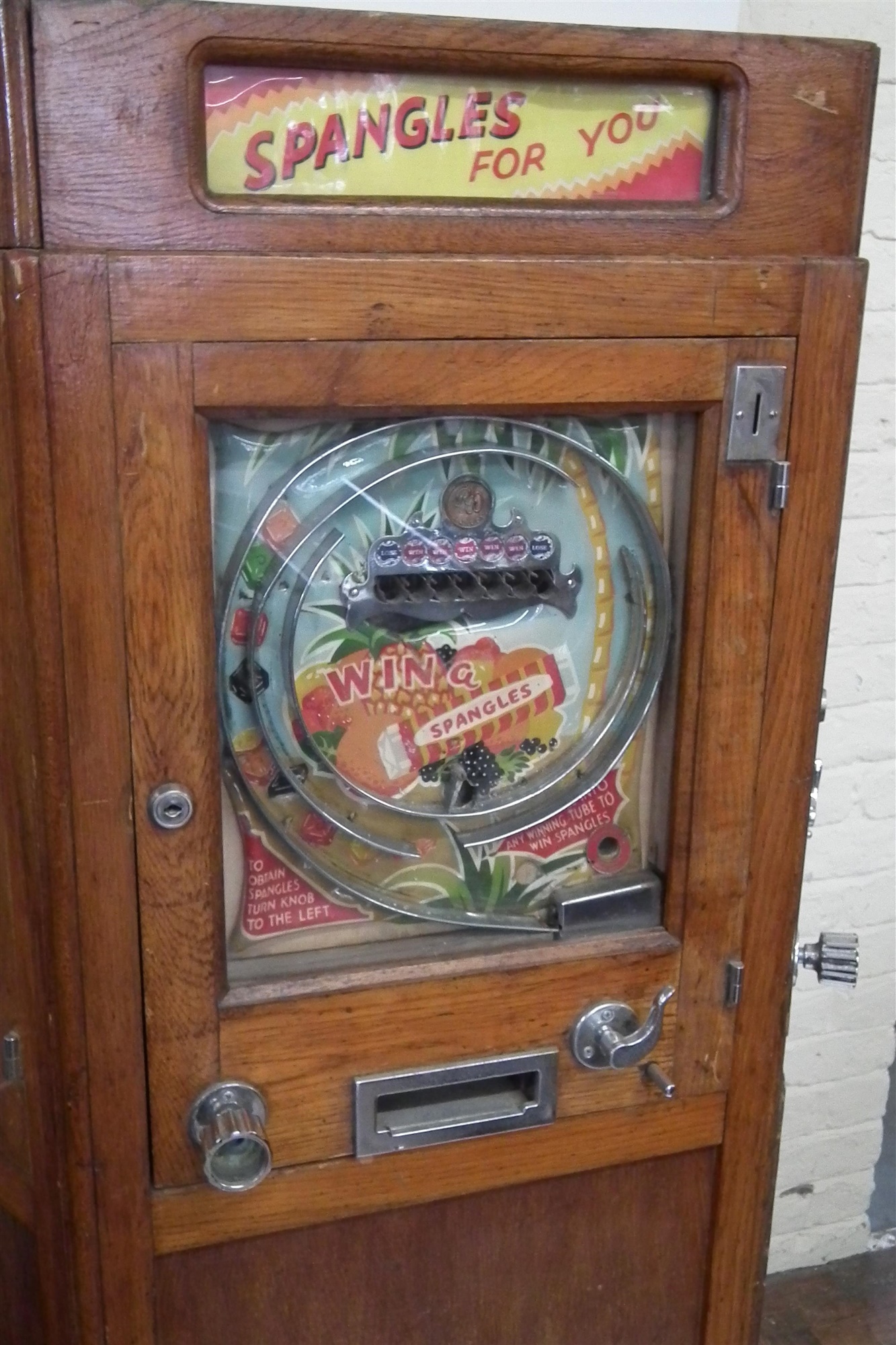 Ruffler and Walker London Triple slot machine in arcade cabinet, to include 'Rowntrees Fruit - Image 3 of 22