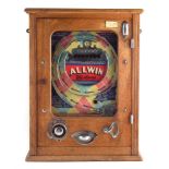Allwin Deluxe penny slot pinball machine, five win game, internal number 17, with key, 65cm high