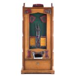 Bryans 'Payramid ' penny slot machine, with seven balls in Art Deco wood case, serial number 787, no