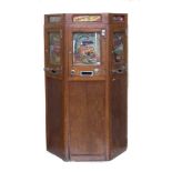 Ruffler and Walker London Triple slot machine in arcade cabinet, to include 'Rowntrees Fruit