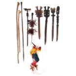 Collection of African tribal items,