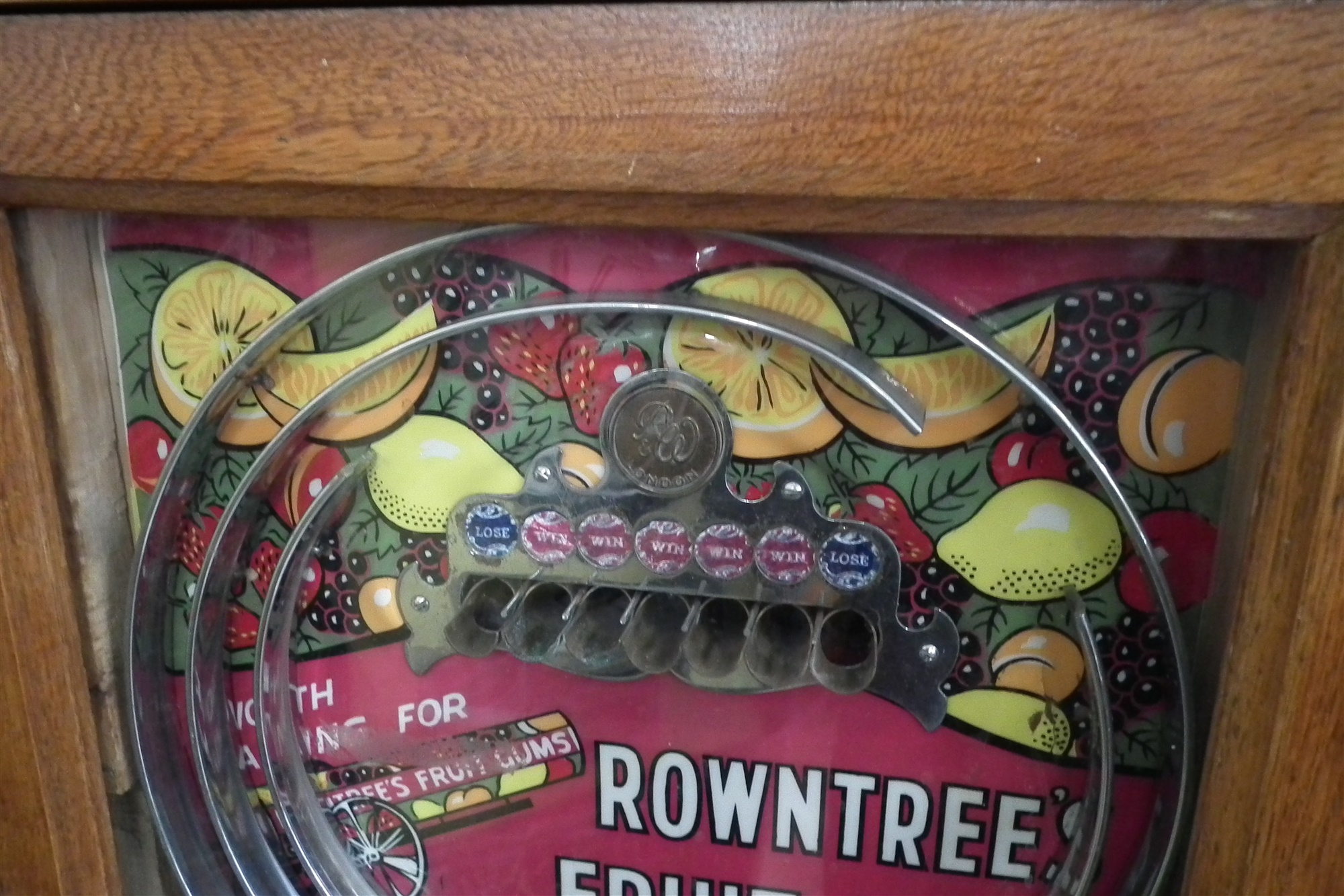 Ruffler and Walker London Triple slot machine in arcade cabinet, to include 'Rowntrees Fruit - Image 11 of 22