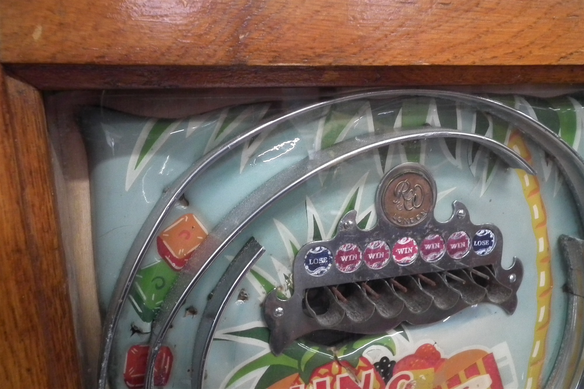 Ruffler and Walker London Triple slot machine in arcade cabinet, to include 'Rowntrees Fruit - Image 9 of 22