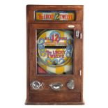Oliver Whales Lucky Twelve penny slot pinball machine, with key to case safe only, 81cm high, The