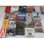 A quantity of postcards of steam trains and books, including "The Pictorial Encyclopedia of