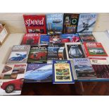 A quantity of Jaguar themed books, including "Jaguar Sports Cars", "Jaguar Performance and Pride", "