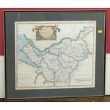 Framed Robert Morden map of Cheshire