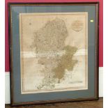 John Cary, Map of Staffordshire, 1806, framed and glazed.