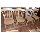 Four beech Victorian style kitchen chairs Condition reports are not available for Interiors Sale