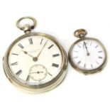 Morris Wartski Bangor silver watch Chester 1899 and a small silver Omega ladies pocket watch