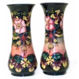 Pair of Moorcroft vases, 1st quality, 21cm high Condition reports are not available for Interiors