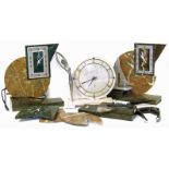 Four Art Deco style mantel clocks, one mains, three quartz. Condition reports are not available