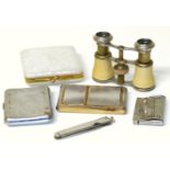 Reuge Ste-Croix Swiss made musical compact Splendy Austrian made lighter, two cigarette cases,