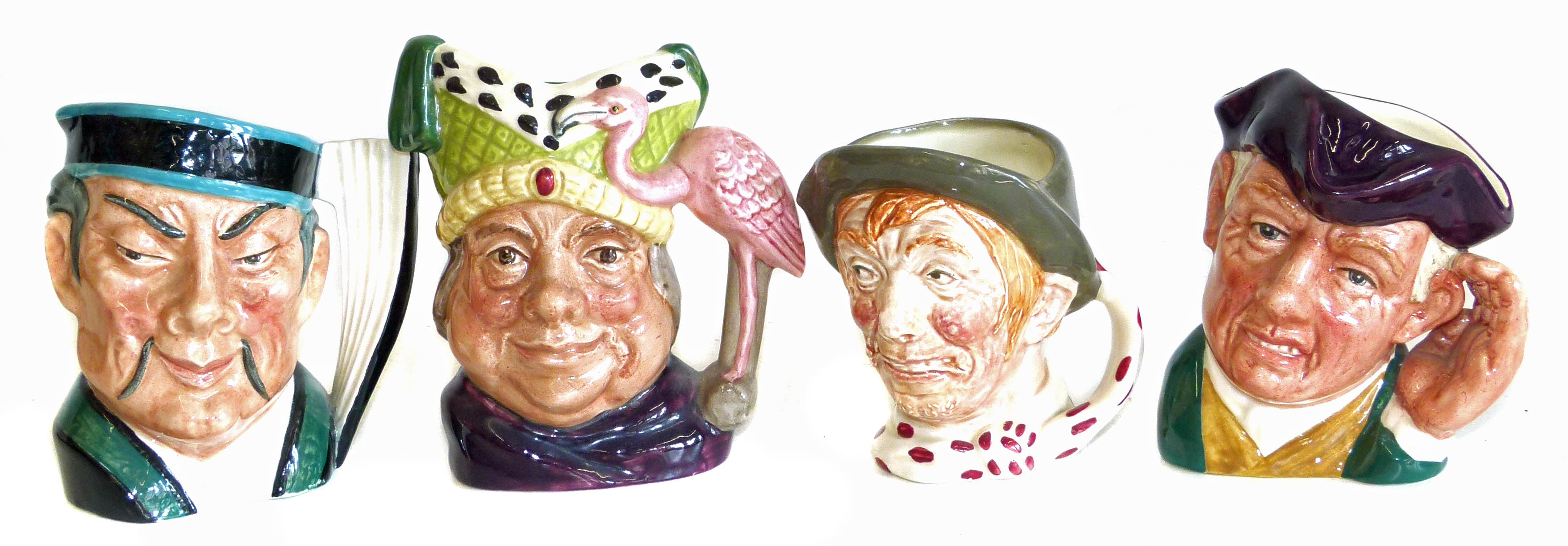 Four Royal Douton Character Jugs Mikado, Hard of Hearing, Jarge and Ugly Dutchess Condition