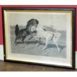 Rosa Bonheur (1822-1899), "Wild Horses", engraving by Joseph B. Pratt, 67 x 94cm. Condition