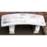 Curved pre cast garden seat 110cm wide Condition reports are not available for Interiors Sale